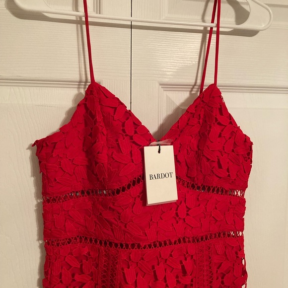 Bardot Red Roxy Lace Dress - Picture 4 of 7